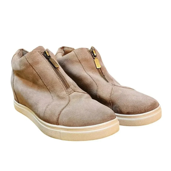 Blondo Glenda Sneaker Boot Mushroom Tan Suede Waterproof Zip Women’s Size ? Flaw - Picture 4 of 9